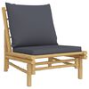 vidaXL 4 Piece Garden Lounge Set with Dark Grey Cushions Bamboo