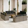 vidaXL 13 Piece Garden Sofa Set with Cushions Grey Poly Rattan