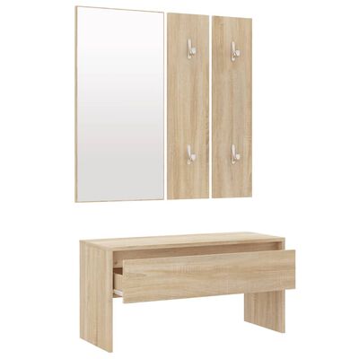 vidaXL Hallway Furniture Set Sonoma Oak Engineered Wood