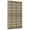vidaXL CD Cabinet White and Sonoma Oak 102x16x177.5 cm Engineered Wood