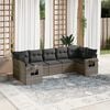 vidaXL 7 Piece Garden Sofa Set with Cushions Grey Poly Rattan