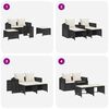 vidaXL 5 Piece Garden Sofa Set with Cushions Stackable Black Poly Rattan