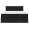 vidaXL Ottoman Bed with Mattress & LEDs Black Double Fabric