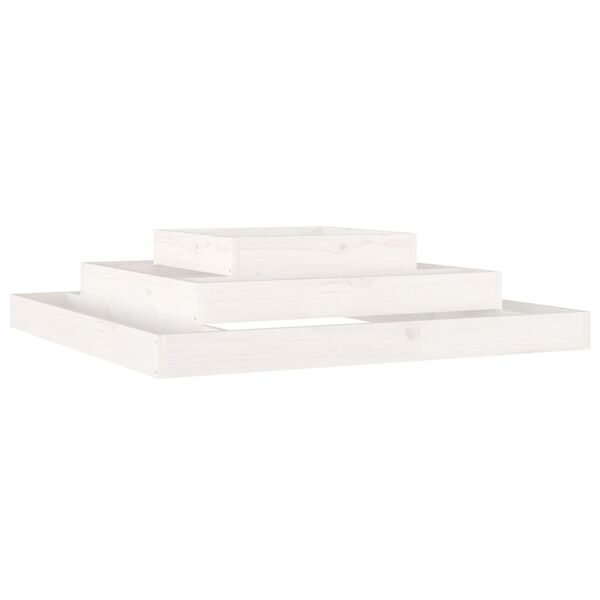 vidaXL Planter White 110x110x27 cm Solid Wood Pine