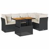 vidaXL 6 Piece Garden Sofa Set with Cushions Black Poly Rattan