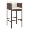 vidaXL Bar Stools 4 pcs with Cushions Brown Poly Rattan