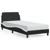 vidaXL Bed Frame "Dover" Black and White 90x190 cm Faux Leather