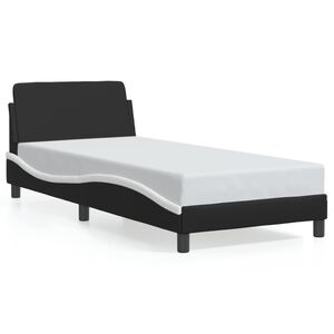 vidaXL Bed Frame "Dover" Black and White 90x190 cm Faux Leather