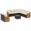 vidaXL 10 Piece Garden Sofa Set with Cushions Black Poly Rattan