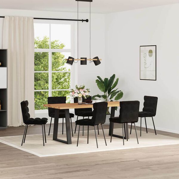vidaXL Dining Chairs 6 pcs Black Velvet