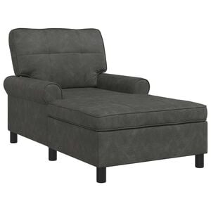 vidaXL Chaise Lounge Black Faux Leather 91 x 157 x 91 cm