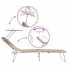vidaXL Folding Sun Lounger with Canopy Steel Taupe