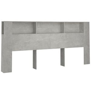 vidaXL Headboard Cabinet Concrete Grey 220x18,5x104,5 cm