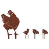 vidaXL Garden Stake Set of 4 47.5 x 30 cm Weathering Steel Rusty