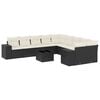 vidaXL 11 Piece Garden Sofa Set with Cushions Black Poly Rattan