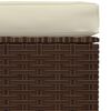 vidaXL Garden Footrest with Cushion Brown 70x70x30 cm Poly Rattan