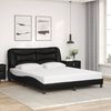 vidaXL Bed Frame without Mattress "Hvar" Black 152x203 cm Queen Faux Leather