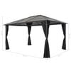 vidaXL Gazebo with Curtain Aluminium 4x3x2.6 m Black