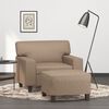 vidaXL Sofa Chair with Footstool Cappuccino 60 cm Faux Leather