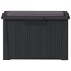 vidaXL Garden Storage Box with Seat Cushion Anthracite 125 L PP