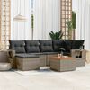 vidaXL 7 Piece Garden Sofa Set with Cushions Grey Poly Rattan
