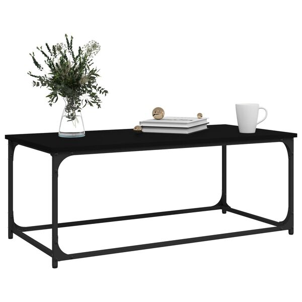 vidaXL Coffee Table Black 102x50x40 cm Engineered Wood and Iron