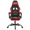 vidaXL Gaming Chair with Footrest Black and Red Faux Leather
