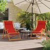 vidaXL Folding Beach Chairs 2 pcs Red Fabric