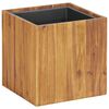 vidaXL Raised Bed | Brown | Solid acacia wood, Plastic pot | Small