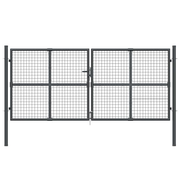 vidaXL Mesh Garden Gate Anthracite 300x125 cm Galvanised Steel