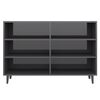 vidaXL Sideboard High Gloss Grey 103.5x35x70 cm Engineered Wood