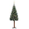 vidaXL Slim Pre-lit Christmas Tree with Ball Set Green 210 cm