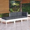 vidaXL 3 Piece Garden Lounge Set with Cushions Solid Wood Pine