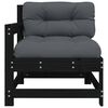 vidaXL Garden Chair with Cushions Black Solid Wood Pine