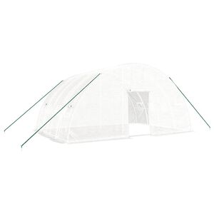 vidaXL Greenhouse with Steel Frame White 24 m&sup2; 6x4x2.85 m