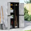 vidaXL Outdoor Storage Cabinet Grey and Black 65x37x165 cm PP
