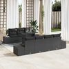 vidaXL Sofa Set with Cushion Height Adjustable 8 pcs Black Poly Rattan