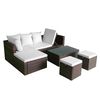 vidaXL 4 Piece Garden Lounge Set with Cushions Poly Rattan Brown