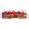 vidaXL 4-Seater Modular Pouffe Patchwork Fabric