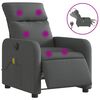 vidaXL Electric Massage Recliner Chair Dark Grey Fabric