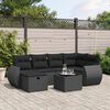 vidaXL 7 Piece Garden Sofa Set with Cushions Black Poly Rattan