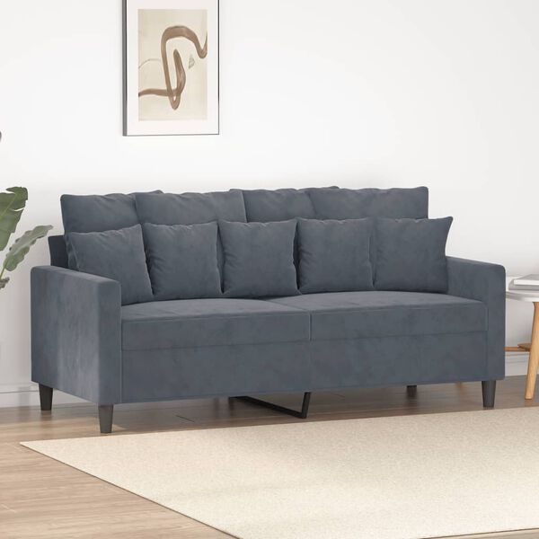 vidaXL 2-Seater Sofa Dark Grey 140 cm Velvet