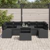 vidaXL Garden Sofa Set with Cushion Manual 8 pcs Black Poly Rattan