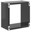 vidaXL Wall Cube Shelves 4 pcs High Gloss Grey 26x15x26 cm