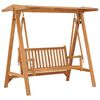 vidaXL Swing Bench with Grey Cushion 170 cm Solid Teak Wood