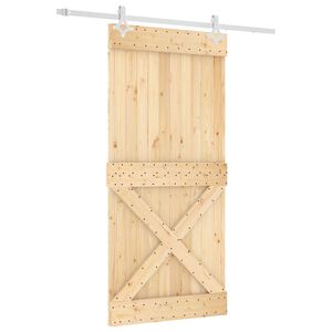 vidaXL Sliding Door 95 x 210 cm Solid Pine Wood (Untreated)