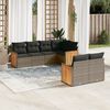 vidaXL 7 Piece Garden Sofa Set with Cushions Grey Poly Rattan