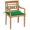 vidaXL Batavia Chairs 2 pcs with Green Cushions Solid Teak Wood