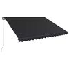 vidaXL Manual Retractable Awning with LED 450x300 cm Anthracite