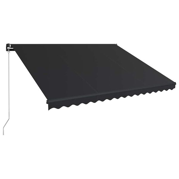 vidaXL Manual Retractable Awning with LED 450x300 cm Anthracite